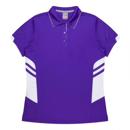 Bellevue Womens Polos Purple White